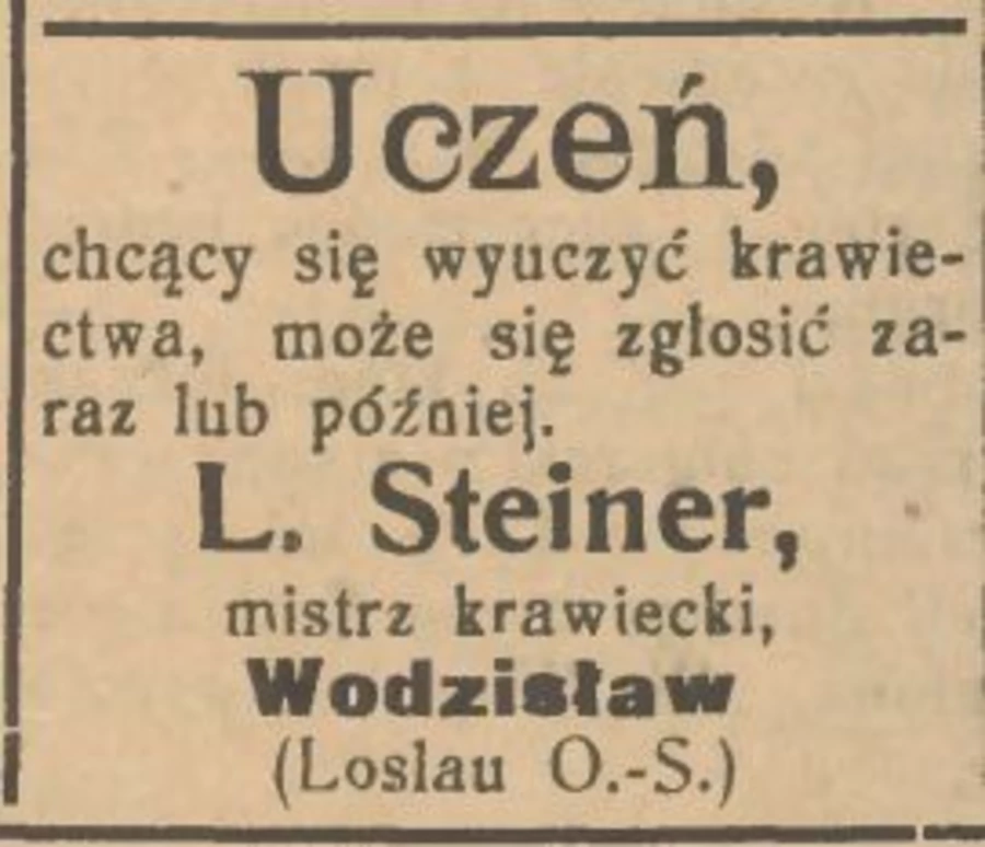 archiwalne ogłoszenie z&nbsp;gazety