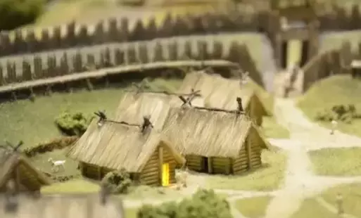 Fragment makiety wczesnośredniowiecznego grodu